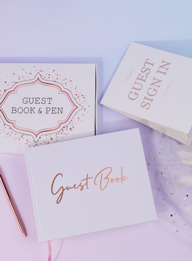 跨境笔记本礼品套装婚礼留言簿宾客登记本子Guest book婚庆留言本