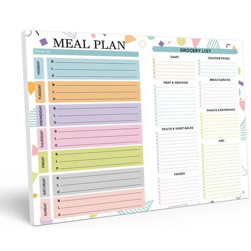 跨境 Weekly Meal Planner Notebook带磁冰箱每周膳食计划笔计本