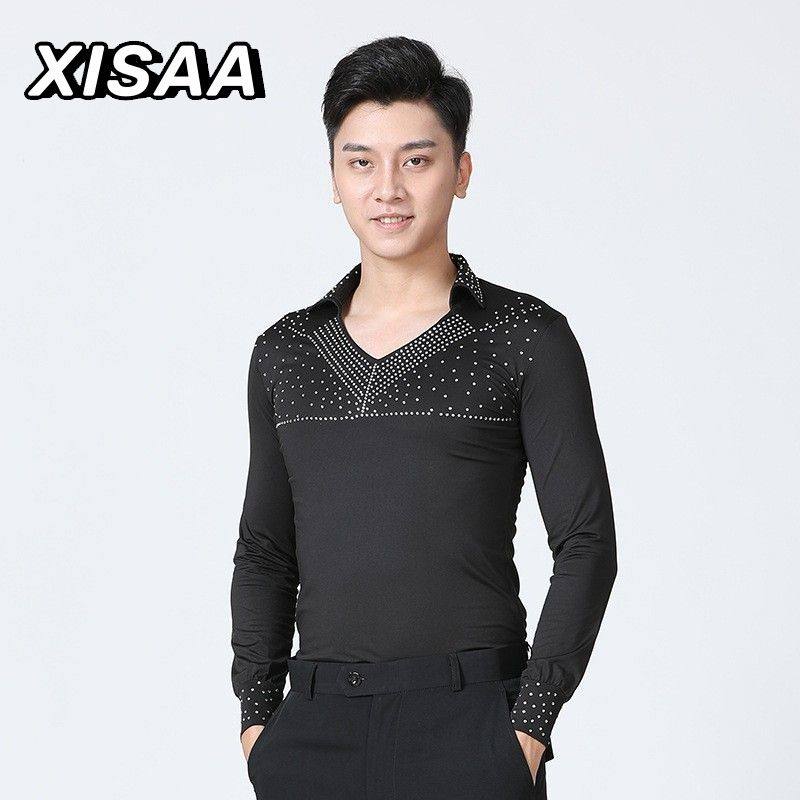 xisaa男士女成人v领烫钻