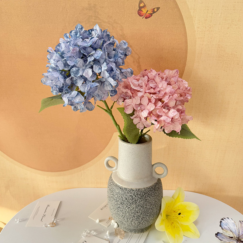 仿真花单头油画绣球餐桌装饰家居客厅插花婚房礼堂场景布置手工花