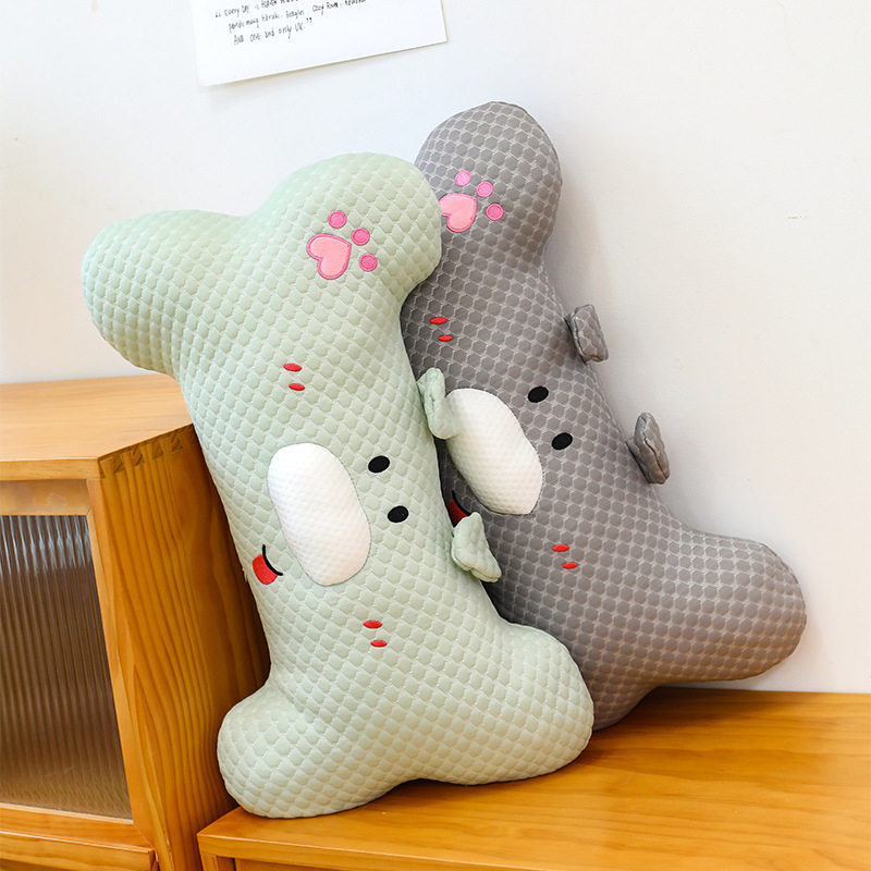 卡通ins夏季凉感冰豆豆玩偶公仔女生睡觉夹腿侧睡抱枕儿童玩具