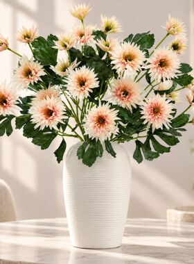 高品质仿真花非洲菊花束 客厅卧室摆件插花花艺 商业展示 DIY材料