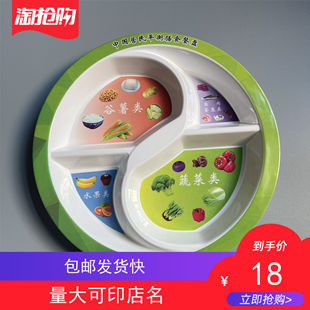 中国居民平衡膳食餐盘分格盘营养推荐 密胺 分餐控糖减脂餐盘 包邮