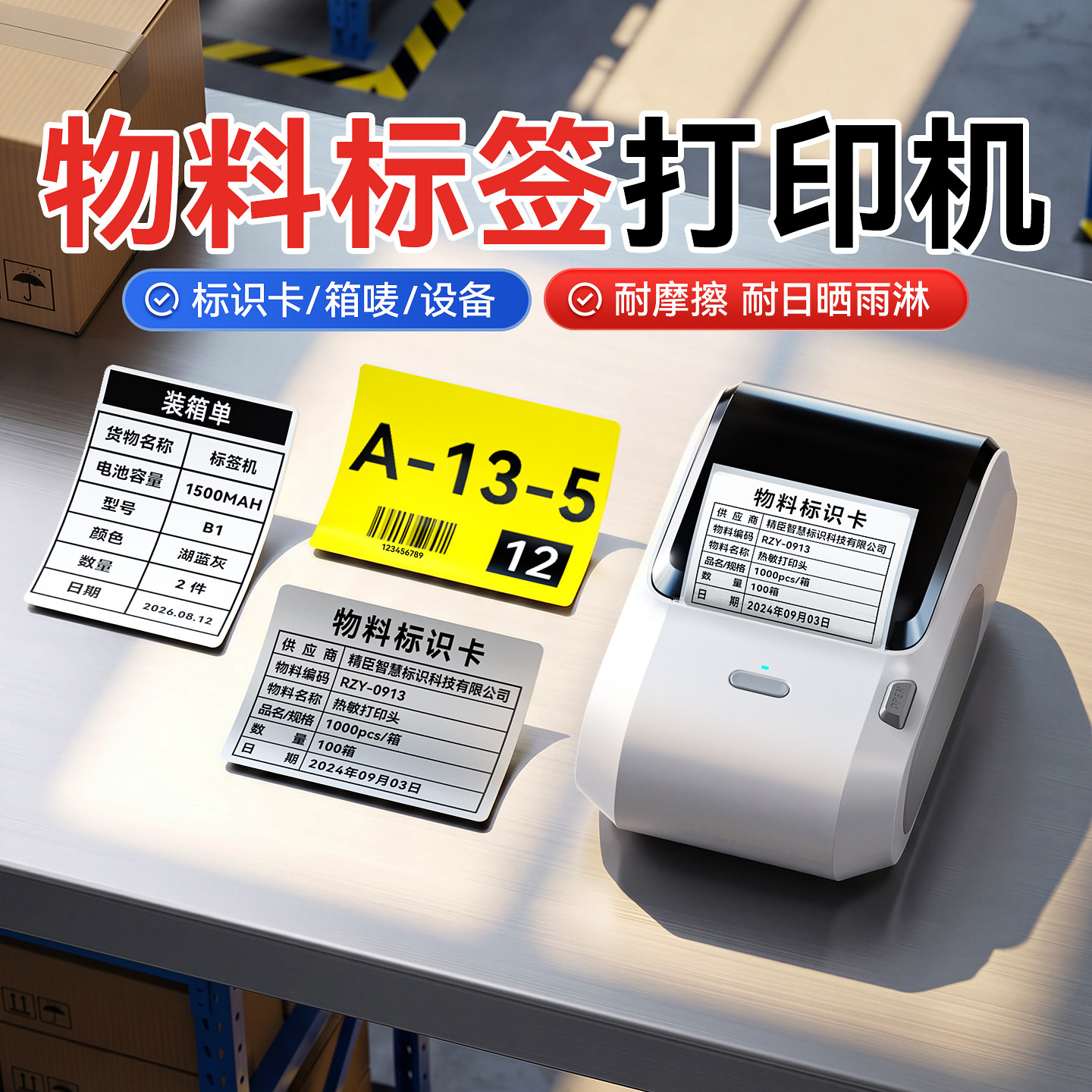 精臣M3热转印标签打印机工厂仓库货架物料标识贴纸卡片出入库发货装箱单大尺寸外箱箱唛智能便携式蓝牙标签机