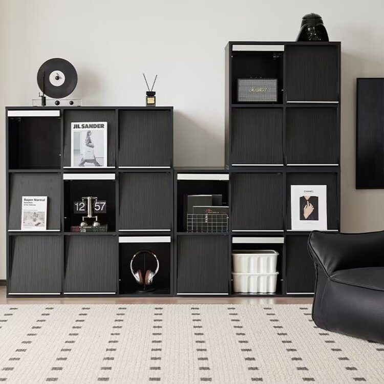 翻门储物柜书柜自由组合柜格子柜斗柜书架收纳墙边柜子落地柜矮柜