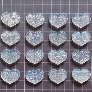 迷你焦糖饼干小花圣诞树雪花樱花贝壳小猫爪字母花边星月硅胶模具