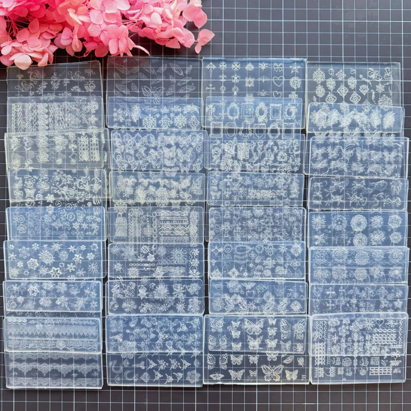 翅膀雪花相框蕾丝花纹十字架巴洛克古风花朵圣诞印花浮雕硅胶模具