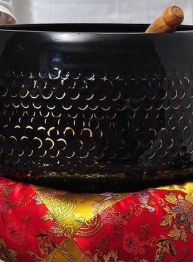 铜磬静心钵佛音转经碗引罄修行钵寺庙全铜法器碗垫子引磬引庆铜庆