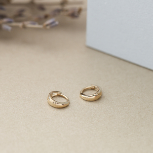 JINJEWELRY 纯9K金光面耳骨环简约百搭水滴耳环女款