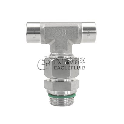 依格流体焊接式方向可调三通接头P-FT18F*2.0M26*1.5WD-F-SS