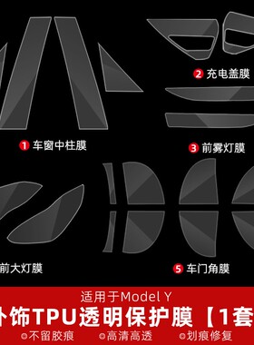 适用特斯拉Model3/y车门膜车身漆面保护膜后门防刮隐形车衣熏黑膜