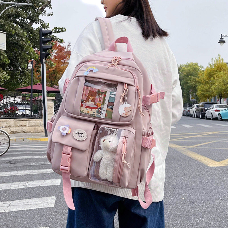 书包初中女生二次元风ins风大容量高中学生书包女ulzzang百搭双肩