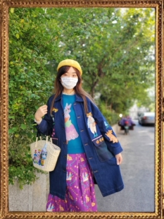 直筒型春秋季新款牛仔学院中长大衣单排扣小个子外套风衣重工防风