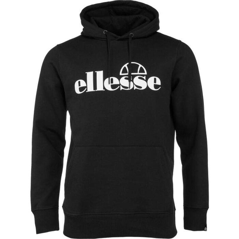 ELLESSE男士连帽卫衣透气保暖舒适易穿脱棉质混纺黑色带帽