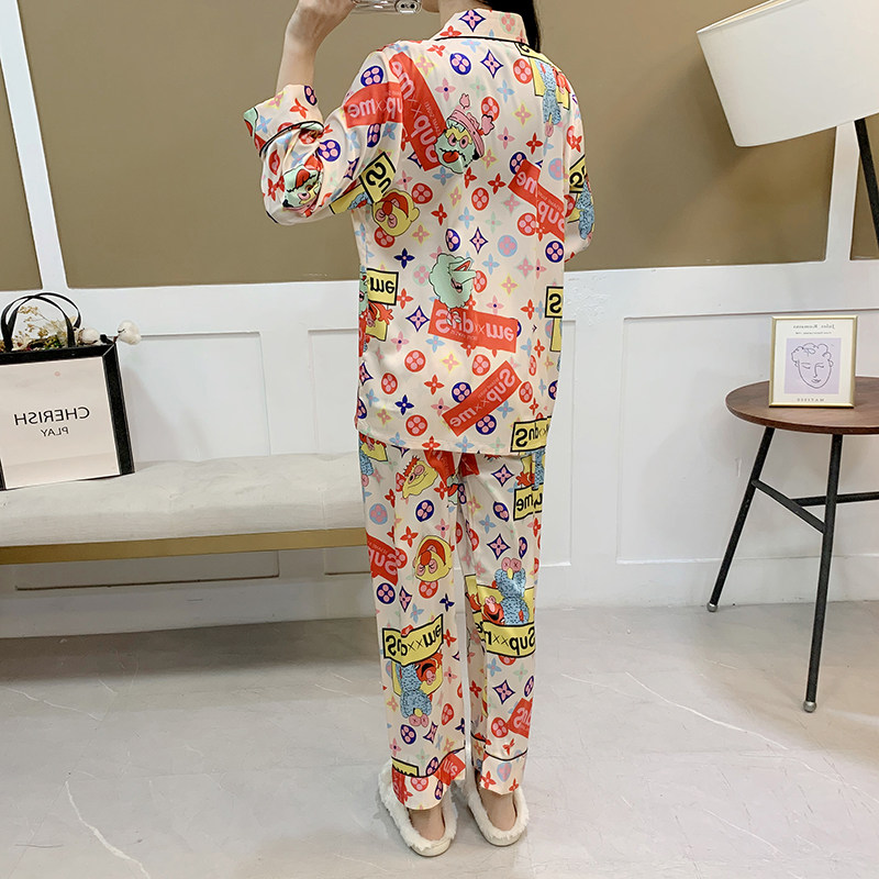 春秋季睡衣女宽松可外穿家居服