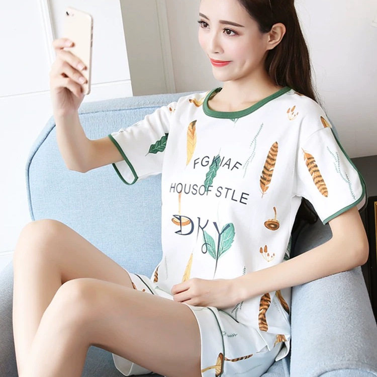 睡衣女款休闲大码夏季可爱家居服