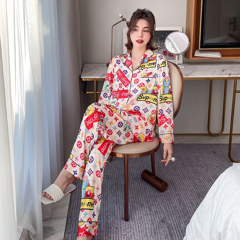 春秋季睡衣女宽松可外穿家居服