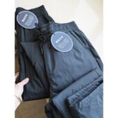 90鸭绒 压胶充绒户外防风防泼水加厚保暖纯色休闲羽绒裤 冬季 男士