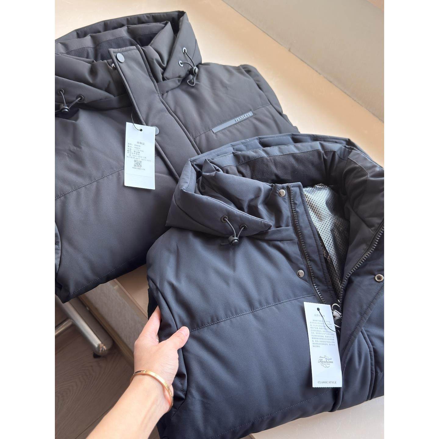 ODM单！90鸭绒！高克重高蓬松厚实保暖连帽羽绒服外套男