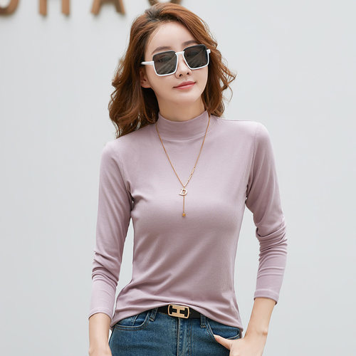 赫蒂曼半高领长袖打底衫修身显瘦