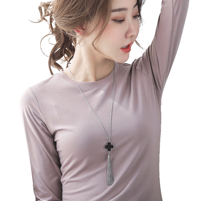 春秋季常规纯色长袖莫代尔