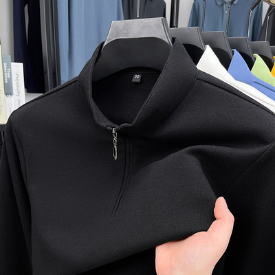扎索长袖时尚青年简约半拉链卫衣