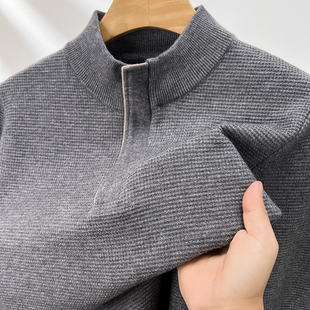半拉链长袖男2025秋冬季新款加厚高端绵羊毛男打底衫宽松针织毛衣