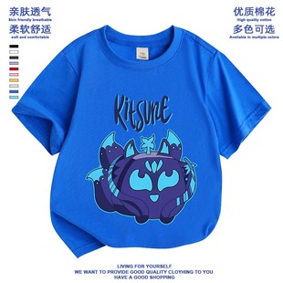 童装 T恤夏季 上衣儿童roblox水果狐狸盒子 fruits衣服男童短袖 blox