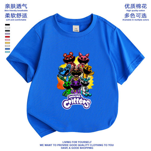 波比的游戏时间smiling critters微笑小动物儿童衣服短袖t恤上衣T