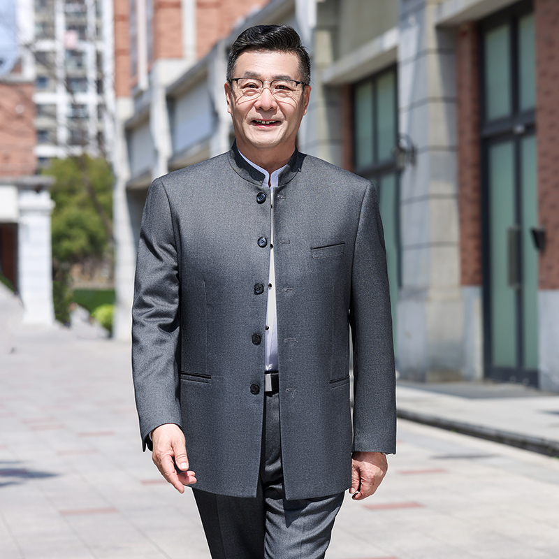 老爸吉祥中山装中国风立领外套
