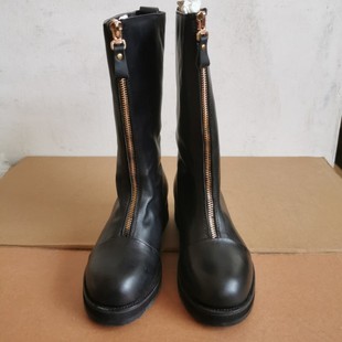 库存女童马靴前拉链高筒靴真皮短靴马丁靴小瑕疵处理