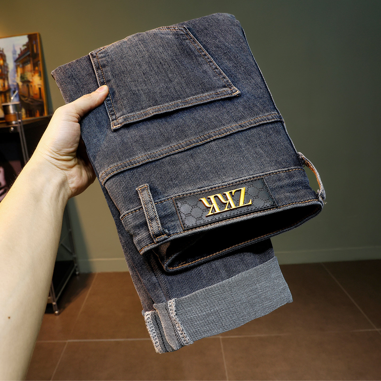 男士牛仔裤2025新款厚款小脚裤子