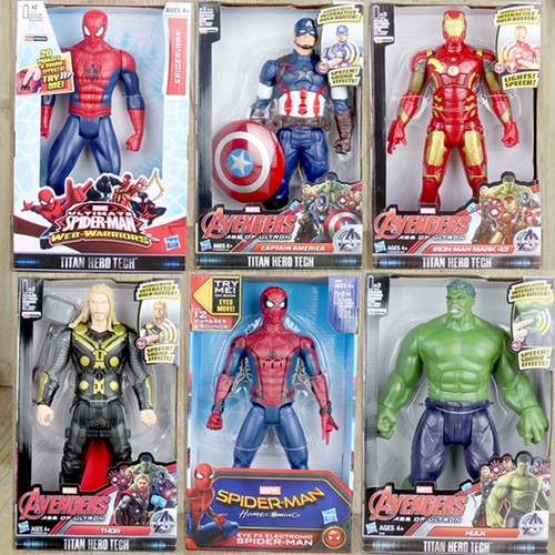 复联4钢铁蜘蛛侠雷神可动公仔