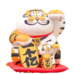 正版不二马大叔我不是胖虎系列胖虎带娃盲盒公仔潮玩摆件虎年周边