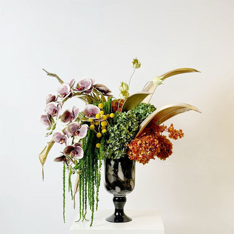 中古风仿真花艺样板间玄关餐桌电视柜前台摆放高脚花瓶装饰花摆件,家居饰品,餐桌花艺,淘宝优惠券,粉丝福利购,淘宝优惠卷