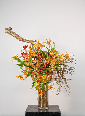 高档金属花器金铂花器永生花艺套