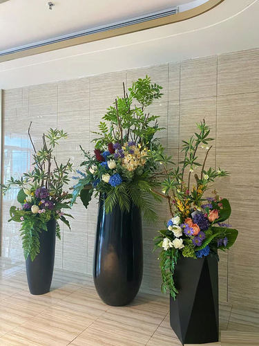 朗怡高品质花材直销玻璃钢花器