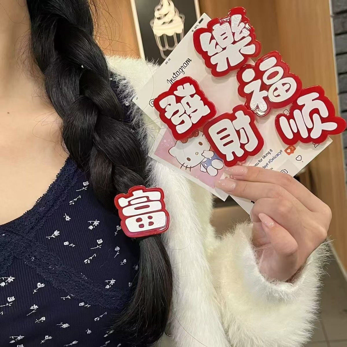 可爱祝福语创意文字发夹侧边夹刘海夹女少女甜美碎发夹鸭嘴夹发卡
