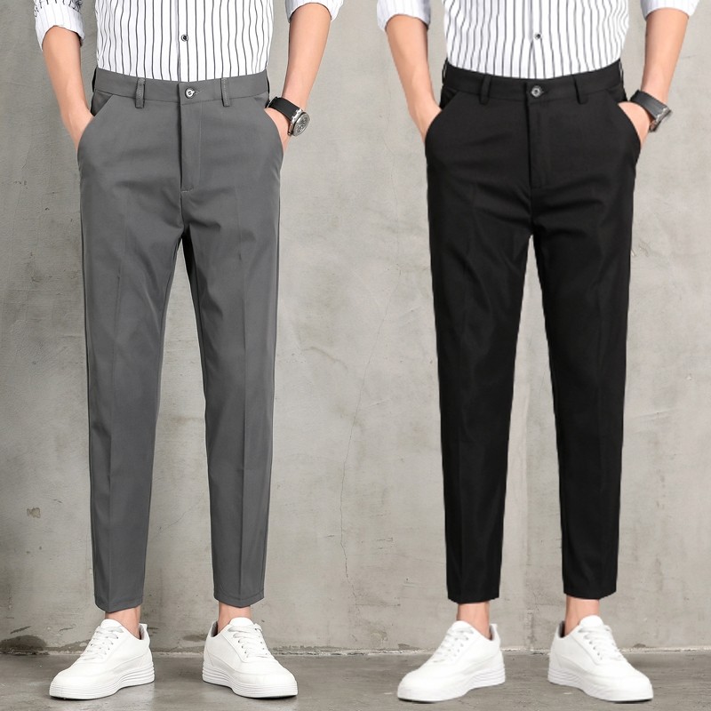 裤子男秋季休闲长裤商务小西裤九分裤公子361花A21以纯官方旗舰店