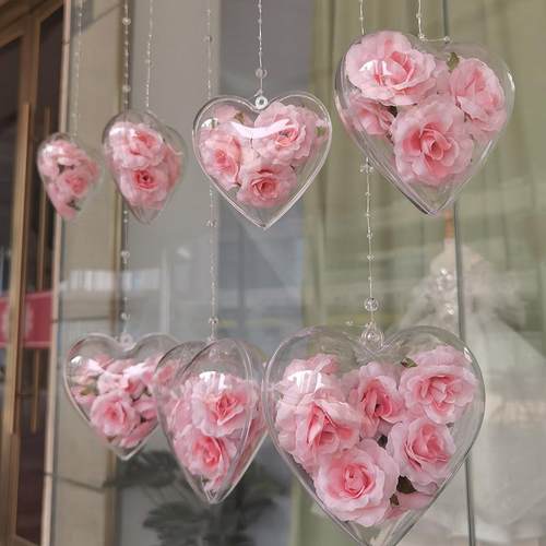 春天珠宝店氛围装饰透明玫瑰花球