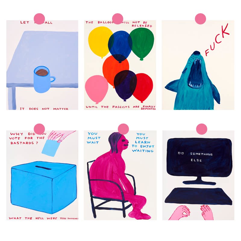 david shrigley插画恶搞有趣个性挂画民宿酒店涂鸦创意波普装饰画