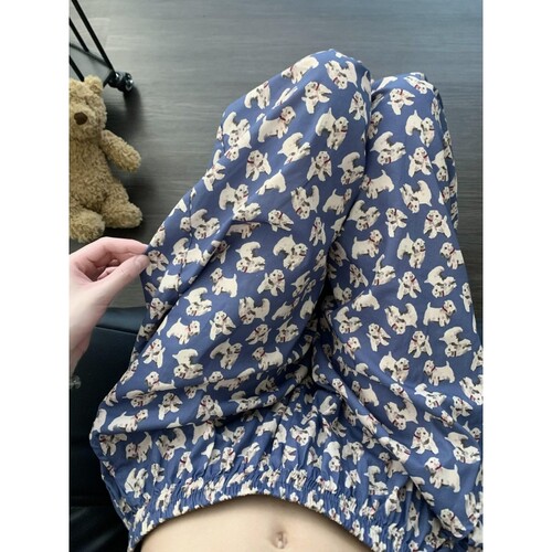 高腰睡裤女夏大码百搭家居遛弯裤