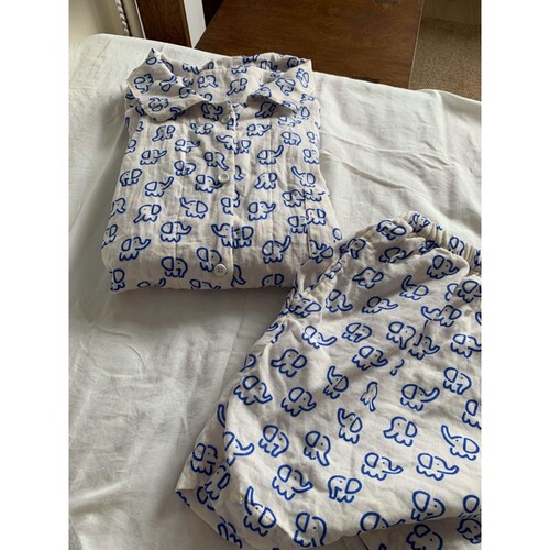 软绵绵小象印花短袖睡衣女家居服