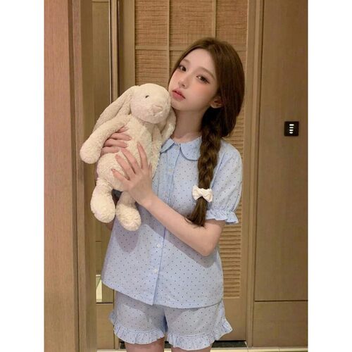 娃娃领睡衣女夏季舒适家居服套装