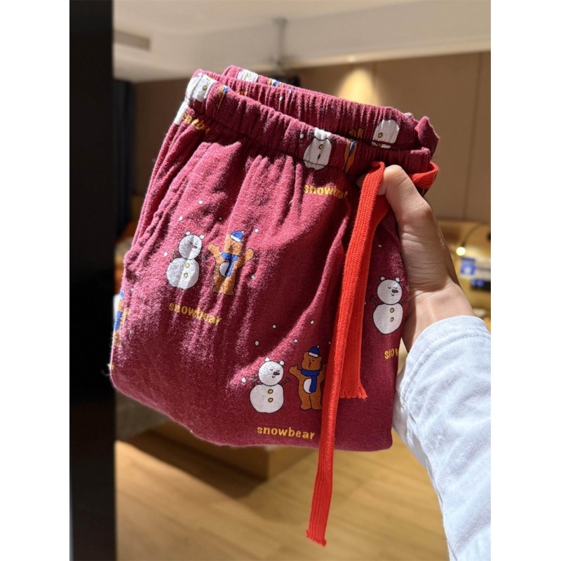 韩系卡通小熊雪人睡衣女2026春秋季新款大码宽松可外穿家居遛弯裤,女士内衣/男士内衣/家居服,睡裤/家居裤,淘宝优惠券,粉丝福利购,淘宝优惠卷