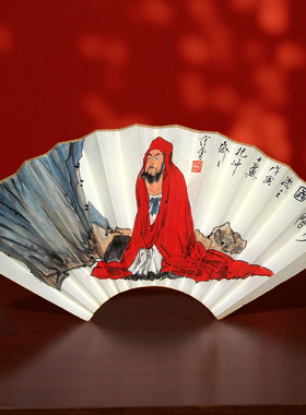 仿范曾达摩面壁手绘扇面10寸13方