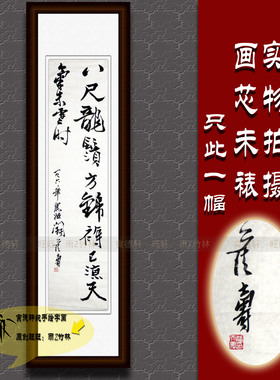 纯手写书法作品仿名人字画名家潘天寿四尺条幅挂画行草书八尺龙须