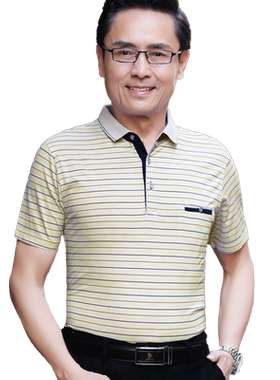 纯棉爸爸夏装短袖t中年男士