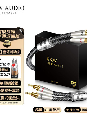 SKW高端单晶铜镀银6N发烧喇叭线功放音箱香蕉头Y插主音箱响连接线