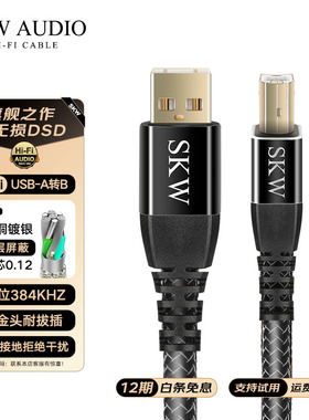 SKW高端发烧6N单晶铜镀银USB解码器dacA-B电脑声卡调音台数据线